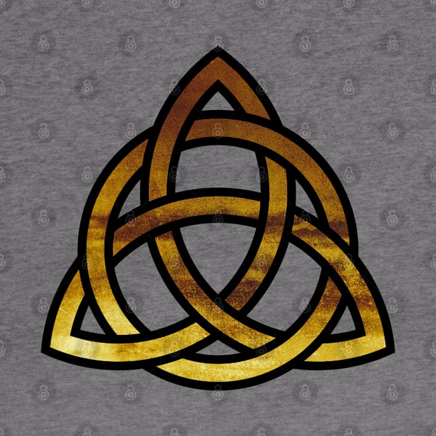 Celtic Trinity Knot Triquetra with Circle Rust/Gold Style Design by TenchiMasaki